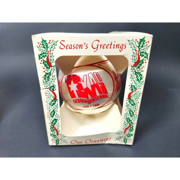 Vintage Texas Christmas Ornament Collectible 1986 Satin Ball OFFICIAL in Box - Picture 8 of 8